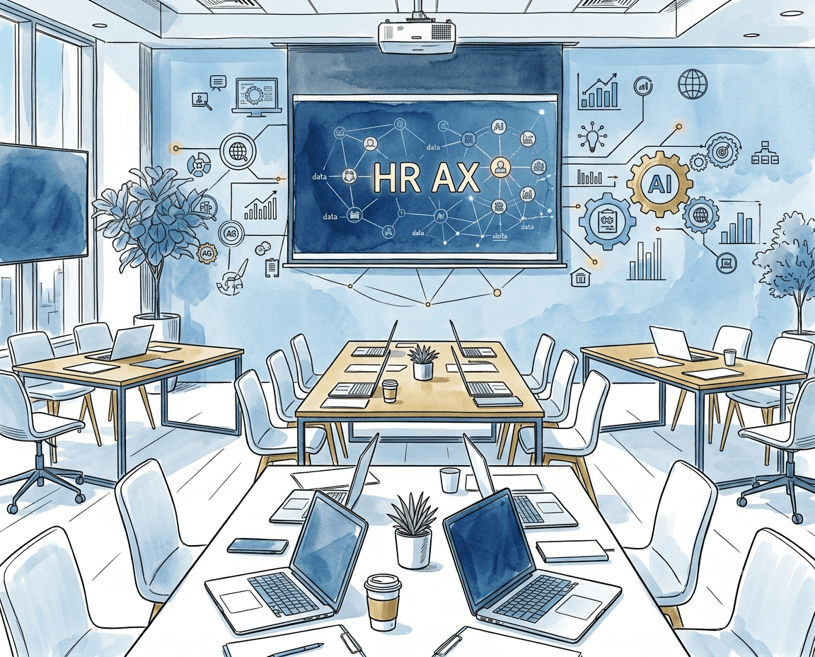 HR AX 워크숍 진행 모습을 그린 일러스트